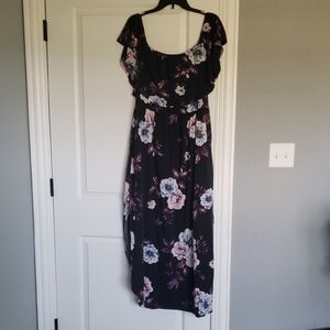 Floral Black Maxi Dress